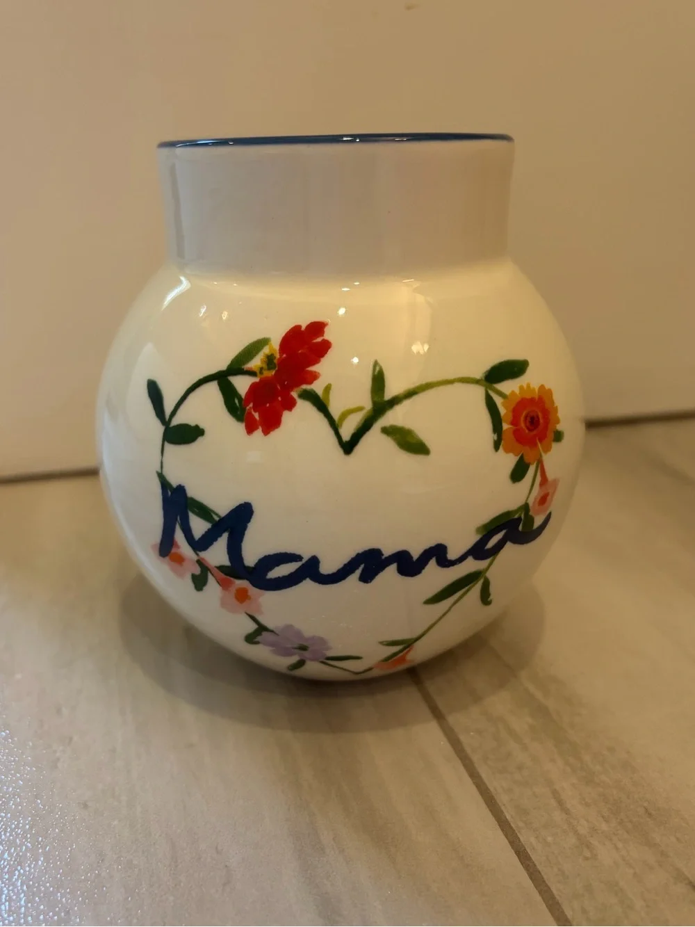 NWT Anthropologie Mama Flower Bee Ceramic Small Round Cottagecore Vase OS